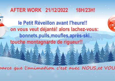 AFTERWORK petit réveillon avant l’heure!!! COMPLET