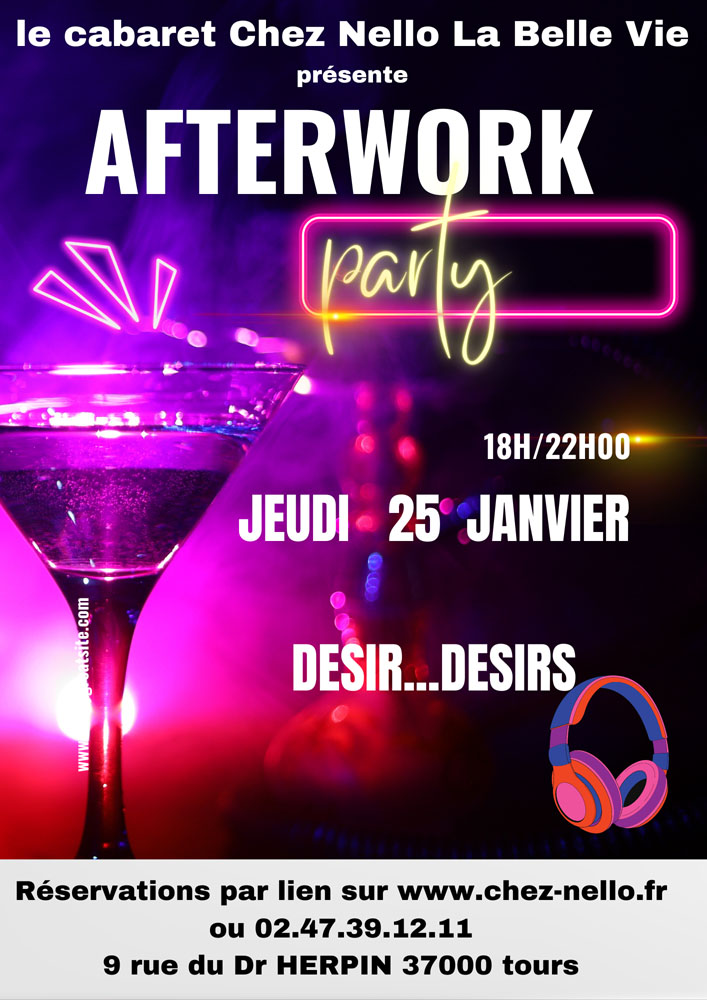 Affiche AFTERWORK en parenariat avec le festival DESIR..DESIRS..