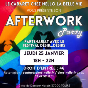 Affiche AFTERWORK en partenariat avec le festival DESIR..DESIRS..