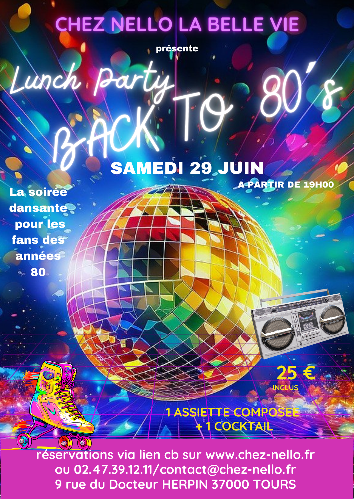 Affiche BACK TO 80'S SOIRÉE FESTIVE ET DANSANTE