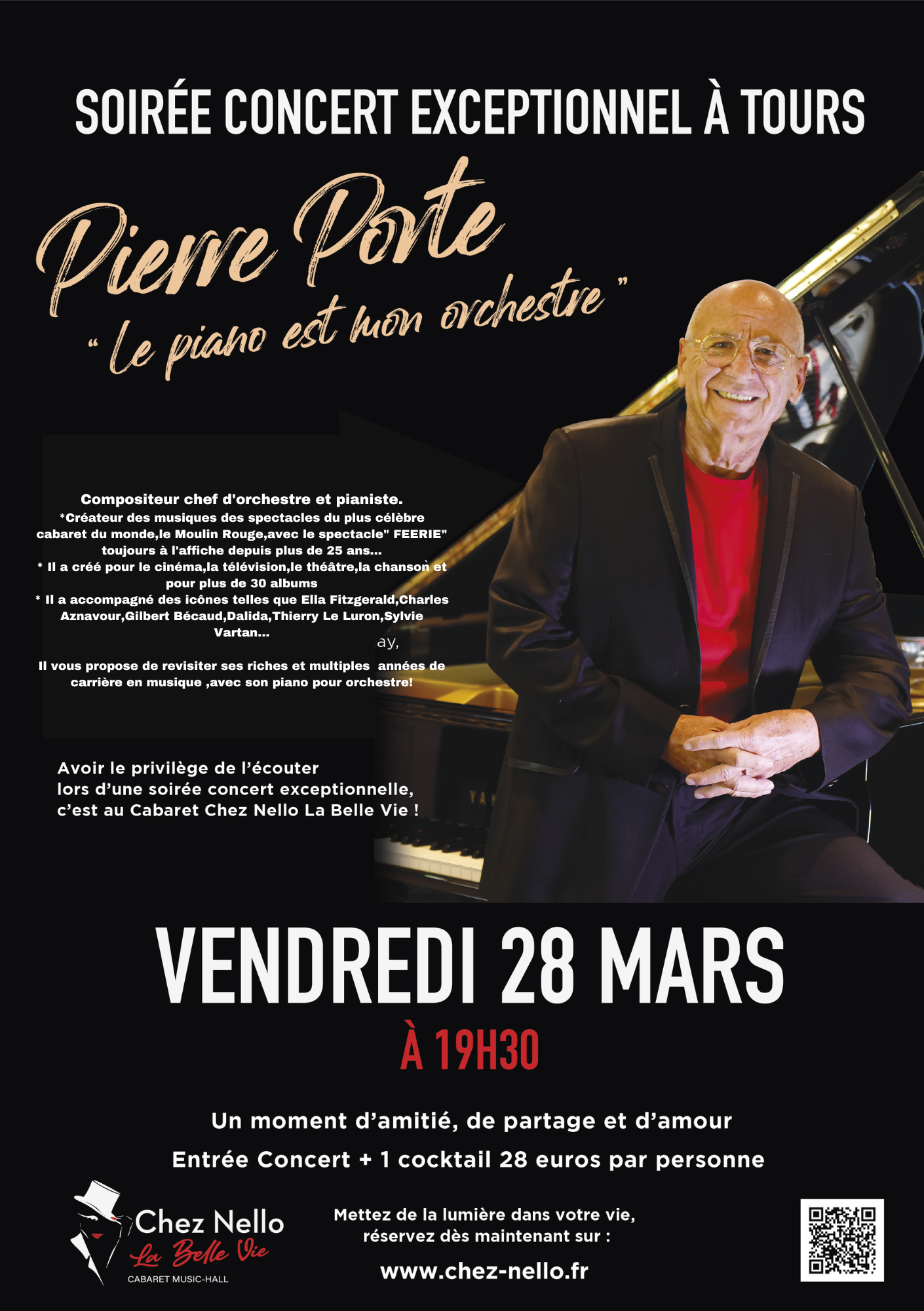 Affiche Concert PIERRE PORTE(compositeur musique de films,tv,cabaret,concerts...)