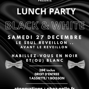 Affiche LUNCH party nœuds pap et bretelles