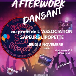 Afterwork au profit de l'association  SAPEURS LIPOPETTE