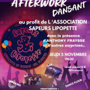 Afterwork au profit de l'association  SAPEURS LIPOPETTE